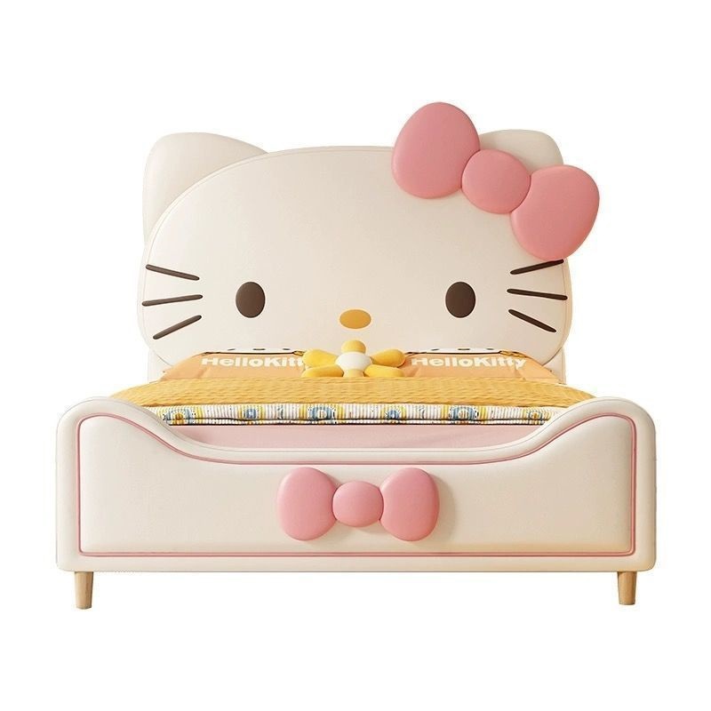 Children's Bed Hellokitty Princess Bed Girl's Bed 1.5m Cartoon Bedroom Simple 1.2m Single Bed