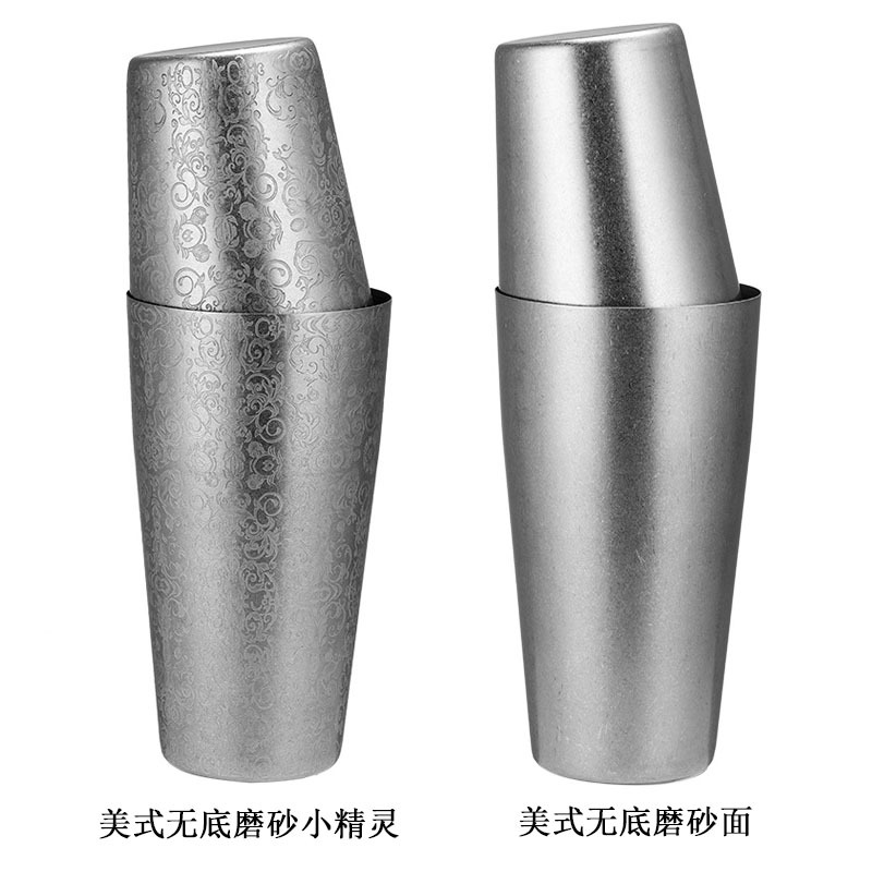 La taza americana de la coctelera Hall de la tres-Sección de Boston de la coctelera del acero inoxidable 304 helada para los viejos fabricantes del comercio exterior