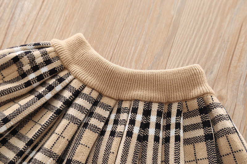 2023 neue kinder frauen Schatz Pullover Mädchen Gestrickte Bogen Rock Zwei Stück Set Modische_voghion.com