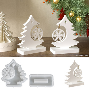 Poppy DIY Glue Mold Christmas Tree Snowflake Hanging Ornaments Aromatherapy Plaster Silicone Mold