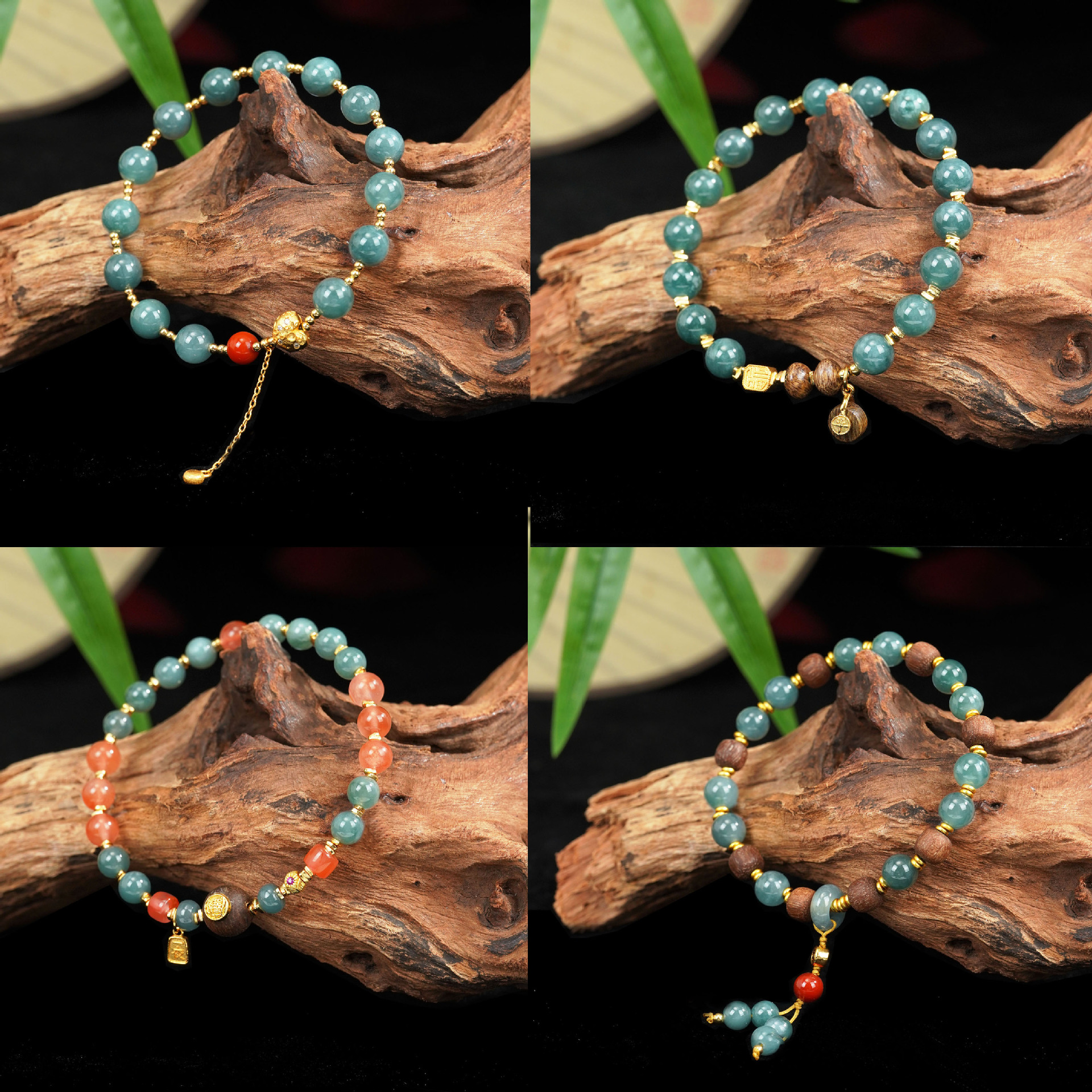 Natural Jade Bracelet for Women, Authentic Original Agarwood Hetian Jade Guanyin Good Luck Jewelry Bracelet Single Circle Gift High-End