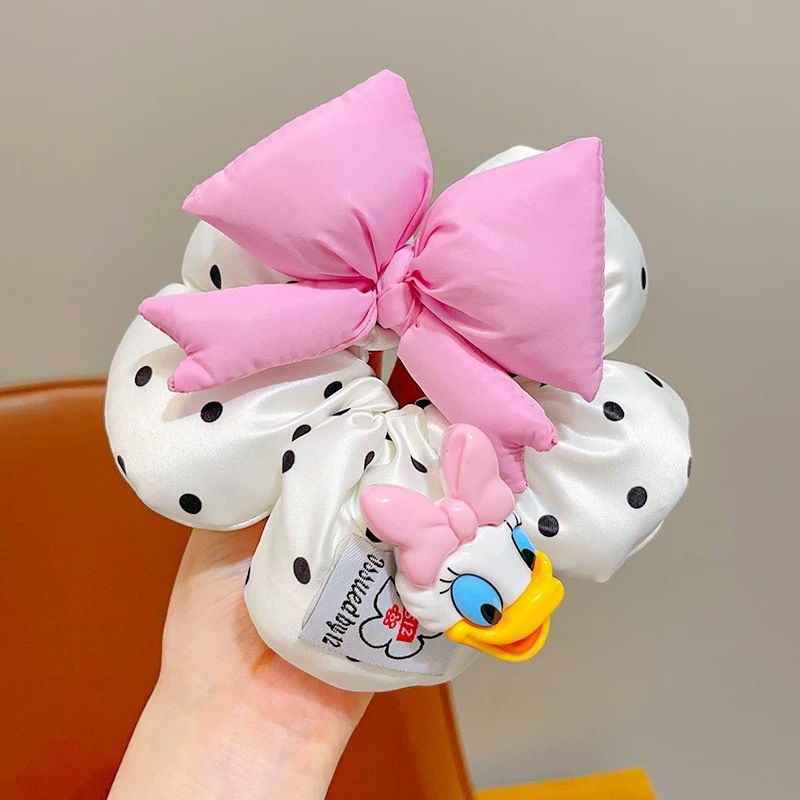 Mickey intestino grueso lazo para el cabello lindo para niños 2025 nuevo estilo lunares flor banda de goma accesorios para el cabello de dibujos animados cuerda para la cabeza atar el cabello