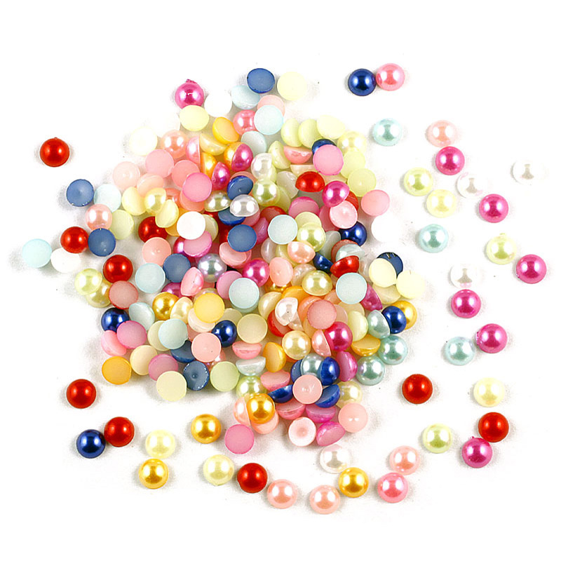 abs imitation pearl flat bottom semicircle Pearl half face color loose beads garment accessories patch handmade diy jewelry accessories