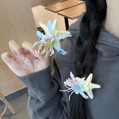 海边度假海星花朵发夹度假风高级侧边碎发夹刘海夹旅行发夹头饰女