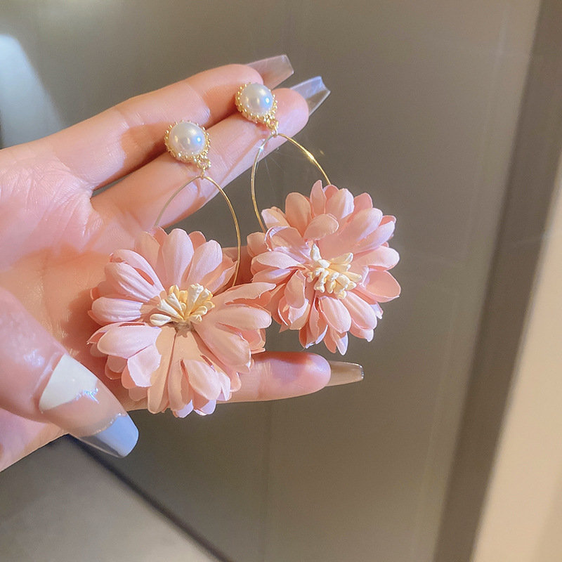 1 Paire Style Japonais Fleur Chiffon Boucles D'oreilles display picture 4