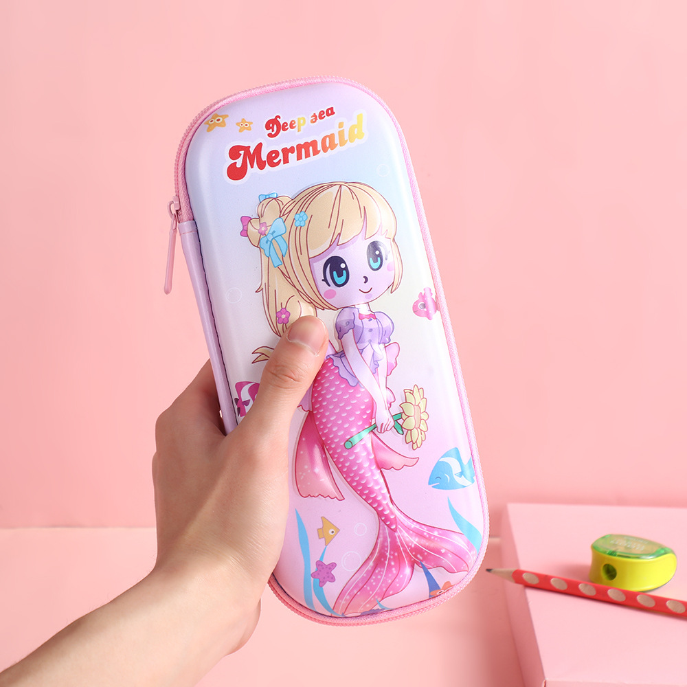 Caja de papelería de dibujos animados, niños lindos, estudiantes, niños y niñas, bolsa de papelería, caja de lápices de gran capacidad, bolsa de lápices tridimensional al por mayor