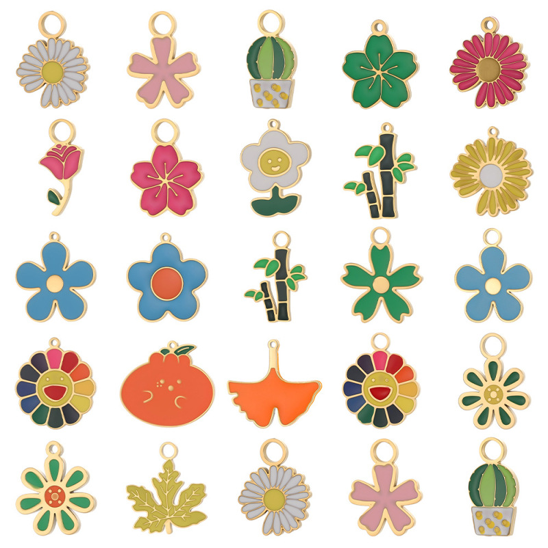 Cross-Border Hot-Selling Colorful Enamel Stainless Steel Pendants, Various Styles and Designs, DIY Handmade Jewelry Accessories, Wholesale in Stock Cross-Border Hot-Selling Colorful Enamel Stainless Steel Pendants, Various Styles and Designs, DIY Handmade Jewelry Accessories, Wholesale in Stock