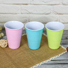 彩色密胺杯子水杯直身杯餐厅创意个性牛奶杯耐摔茶杯子仿瓷塑料杯