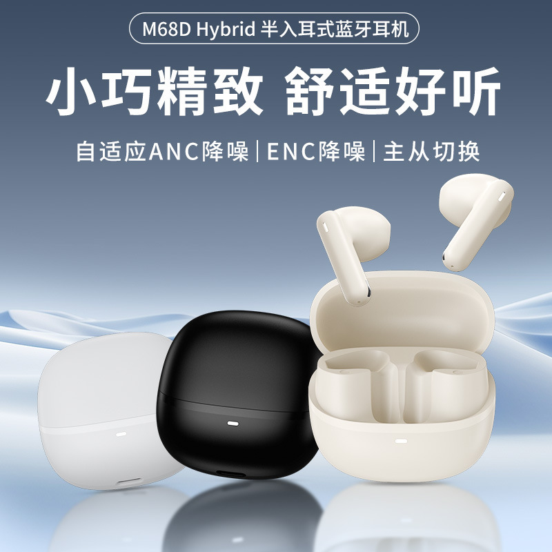 Gades M68D ハイブリッドフィード 6 マイク Bluetooth ヘッドセット ANC+ENC スマート アクティブ ノイズ キャンセリング 通話 セミインイヤー|undefined