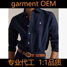 高品质 亚麻衬衫 衬衣 定做 代工 RL 代工厂贴牌加工 纯亚麻