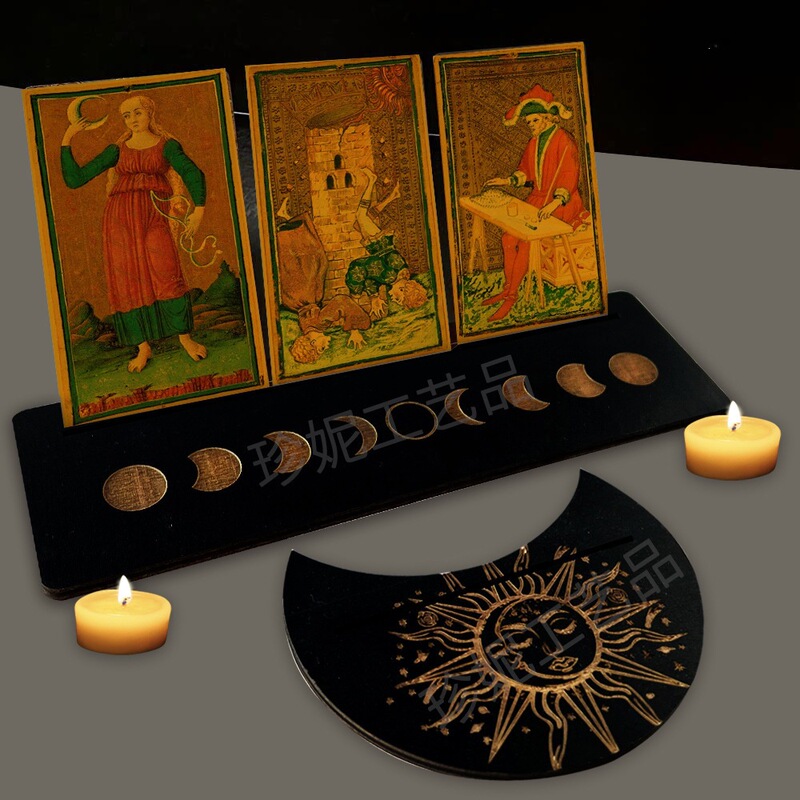 Moon-Shaped Wooden Base Display Stand Tarot Card Wooden Base Stand Rectangular Display Stand Moon-Shaped Wooden Base Display Stand Tarot Card Wooden Base Stand Rectangular Display Stand