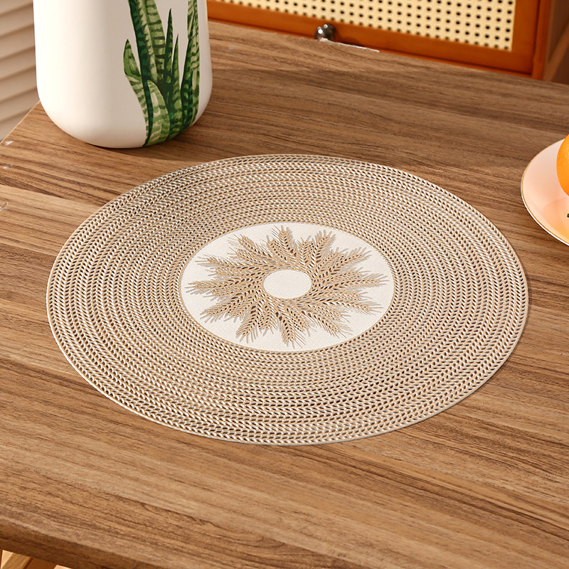 Amazon francés romántico redondo mantel de PVC creativo hueco de alta gama ligero restaurante de lujo aislamiento térmico tapete impermeable