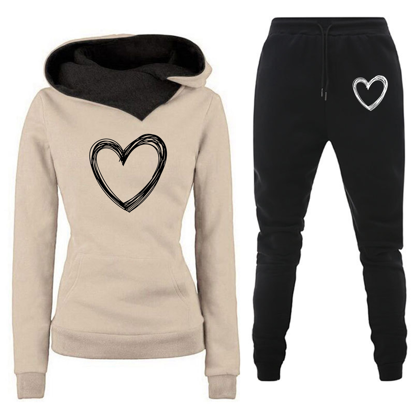 Comercio exterior transfronterizo Otoño e Invierno Nuevo traje de ropa deportiva con capucha y forro polar pantalones de suéter de mujer ropa de mujer al por mayor image 17