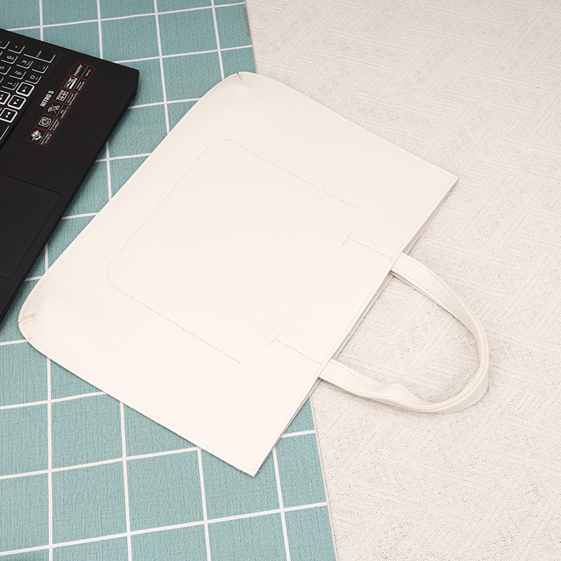 Japanese and Korean New Pu Leather Satchel Laptop Bag Xiaomi Huawei Apple Tablet Bag Men's and Women's Satchel Briefcase