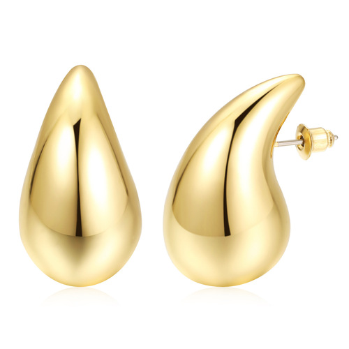 XP17 亚马逊热销水滴型耳环高级感CCB瓜子型耳环简约时尚金色