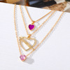 Fashionable fuchsia diamond necklace, suitable for import, European style, wholesale