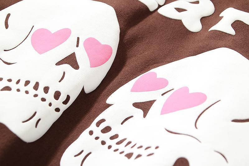 Unisex Totenkopf Hoodie Oversized Patchwork Kapuzenpullover_voghion.com