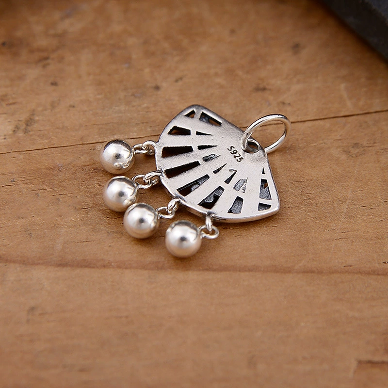Retro matte pendant, small accessory flower-shaped, bracelet, accessories, S925, silver 925 sample