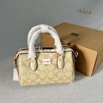 高版新款蔻c家驰复古老花迷你经典波士顿女包单肩斜挎手提枕头包