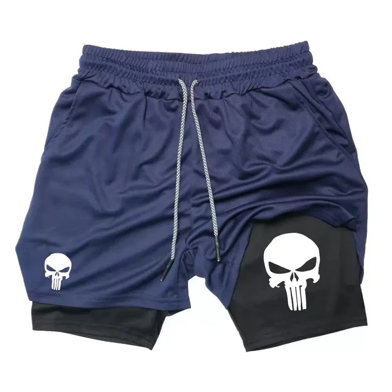 Men's 2-in-1 Functional Sports Shorts with Phone Pocket, Quick-Dry Shorts, Summer Fitness Running Shorts