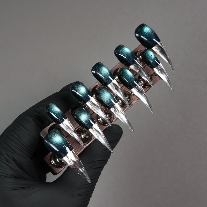 European and American style handmade fake nails, dragon claw design, polka dot, transparent, high-end, long pointed nails, wearable manicure European and American style handmade fake nails, dragon claw design, polka dot, transparent, high-end, long pointed nails, wearable manicure