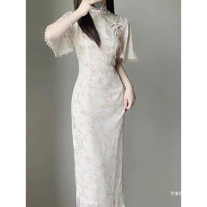 Gentle Retro Republic of China Style Elegant Qipao 2026 Summer New Model Young Girl Improved Long Dress Gentle Retro Republic of China Style Elegant Qipao 2026 Summer New Model Young Girl Improved Long Dress