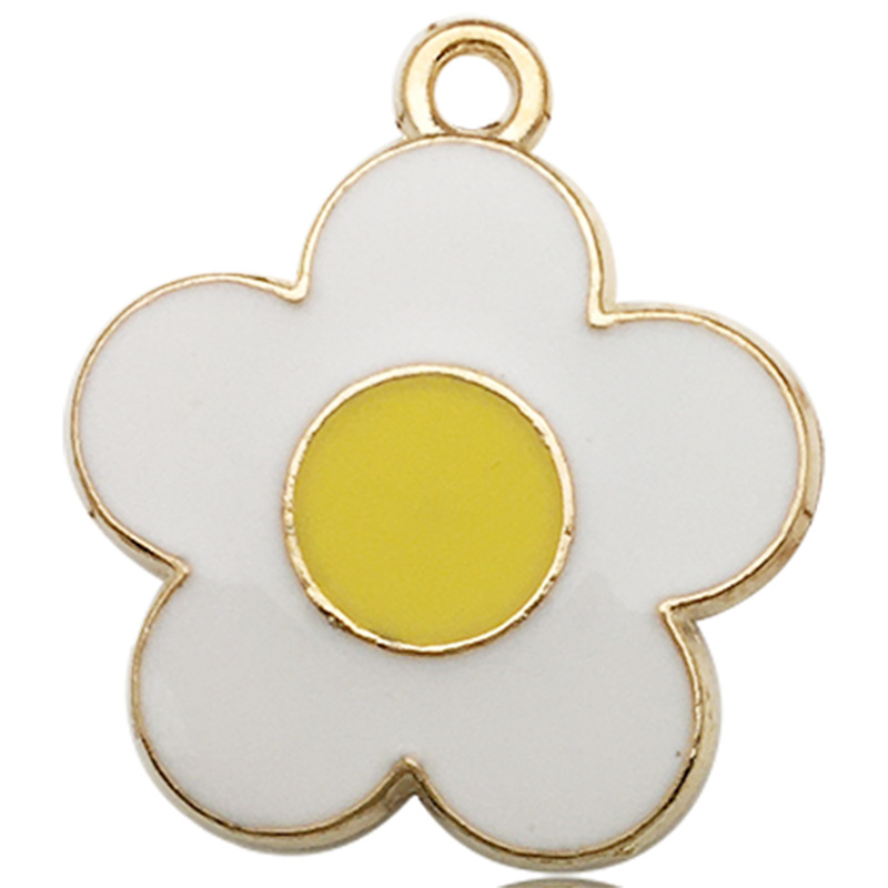 4g Weight Pendant Jewelry Making Type 19 * 21mm, 20*22MM, 25*25mm Jewelry Making Size DIY Jewelry Accessories Classification 1 Piece Quantity Alloy Material Flower Pattern Polished Finish Enamel Design Cartoon Style, Sweet Style 1 Piece 19 * 21mm 20*22MM 25*25mm Alloy Flower Polished Pendant 5