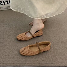 爆款晚晚风平底复古波西米亚单鞋女鞋子2026夏季度假配裙子奶奶鞋