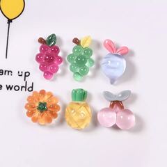 模擬透明フルーツカボチャピーチ diy 樹脂アクセサリー卸売クリーム接着剤収納ボックスヘアアクセサリー手作り材料