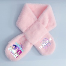 kpop猎魔柔软围巾纯色兔毛围巾可爱加绒仿濑兔毛保暖围脖