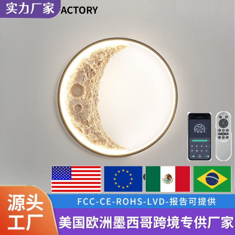 New online celebrity moon wall lamp Nordic light luxury background wall bedside lamp simple modern hallway staircase moon lamp