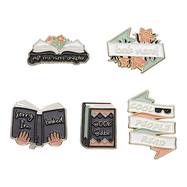 retro creative brooch with letters
