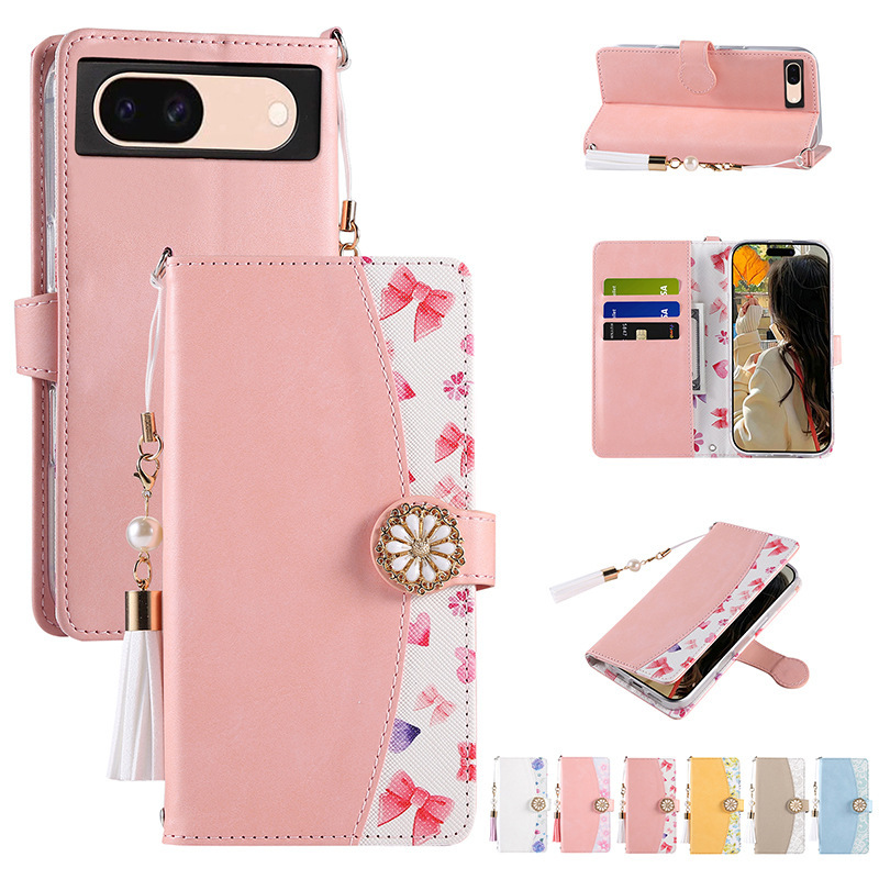 New Google 9Pro Mobile Phone Leather Case Tassel Style Google Pixel8A Mobile Phone Case Google 6A Flip Leather Case