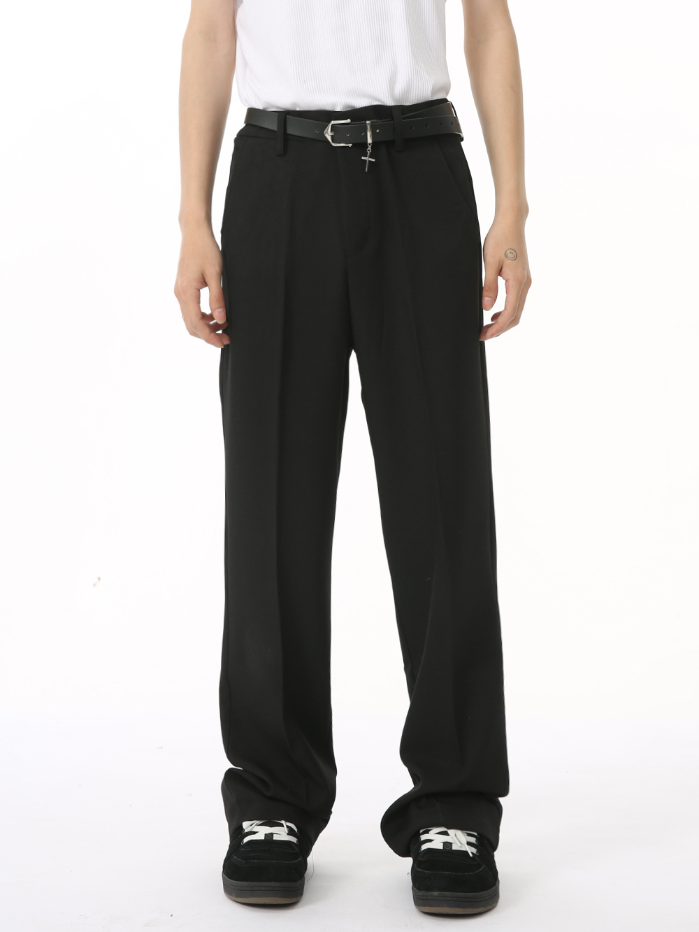 MTLCLOTHES Hombres| 2024 otoño nuevo producto simple de color sólido delgado cómodo pantalones casuales rectos pantalones