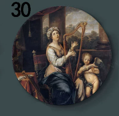 Декоративная тарель с масляной росписью Louvre, европейская настенная керамическая панель, декоративная тарелка для гостиной, для винного шкафа или ТВ-тумбы