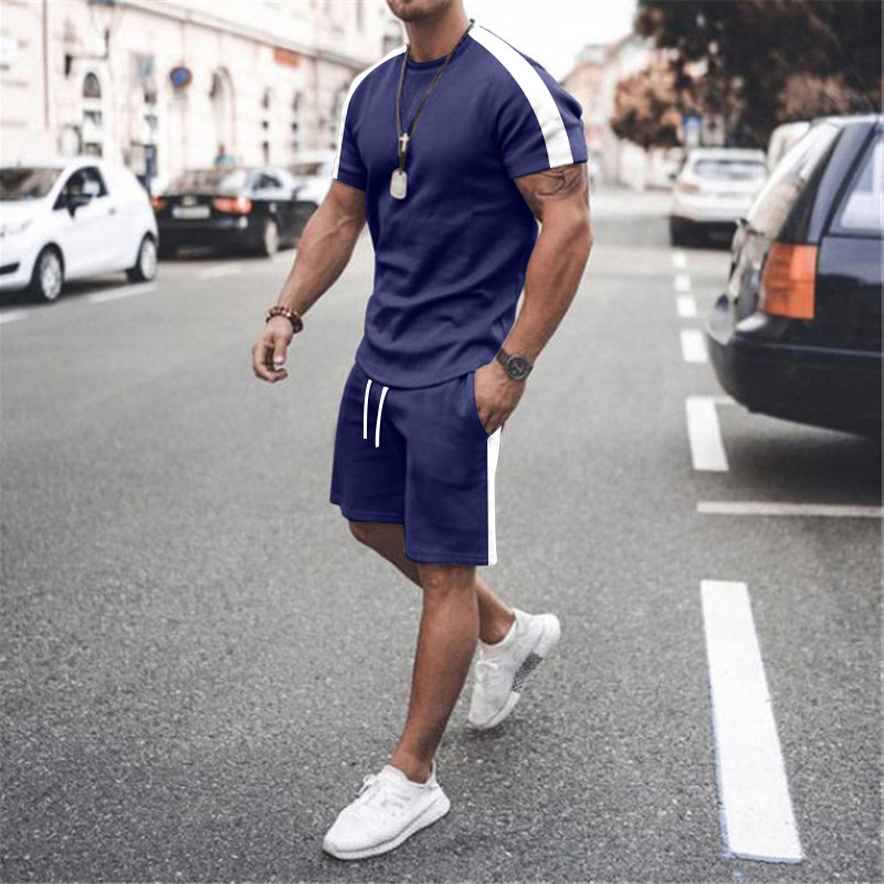 Navy blue and white stripes