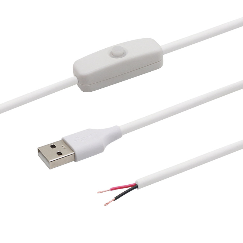 LED台灯开关线 USB 501开关充电线 USB带按纽开关线 电源线