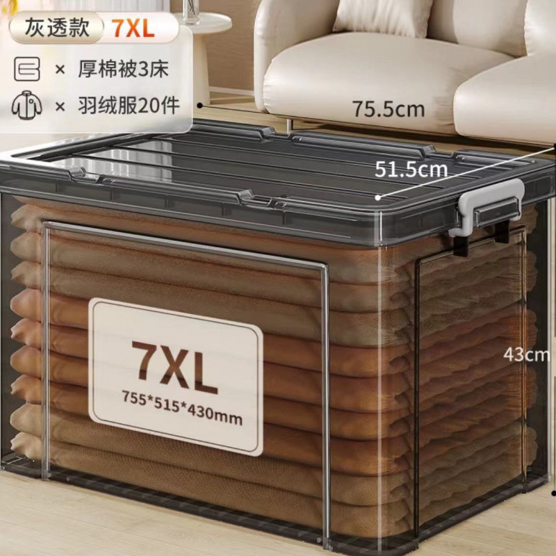 衣服玩具整理箱大容量透明收纳箱塑料收纳盒零食后备储物箱子|undefined