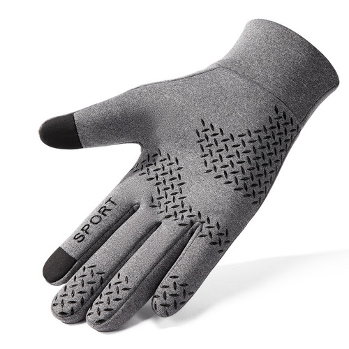 Winter Electric Bike Gloves, Warm Fleece Touchscreen Waterproof Riding Cold Proof Anti-Slip Two-Finger Courier Delivery Glove
