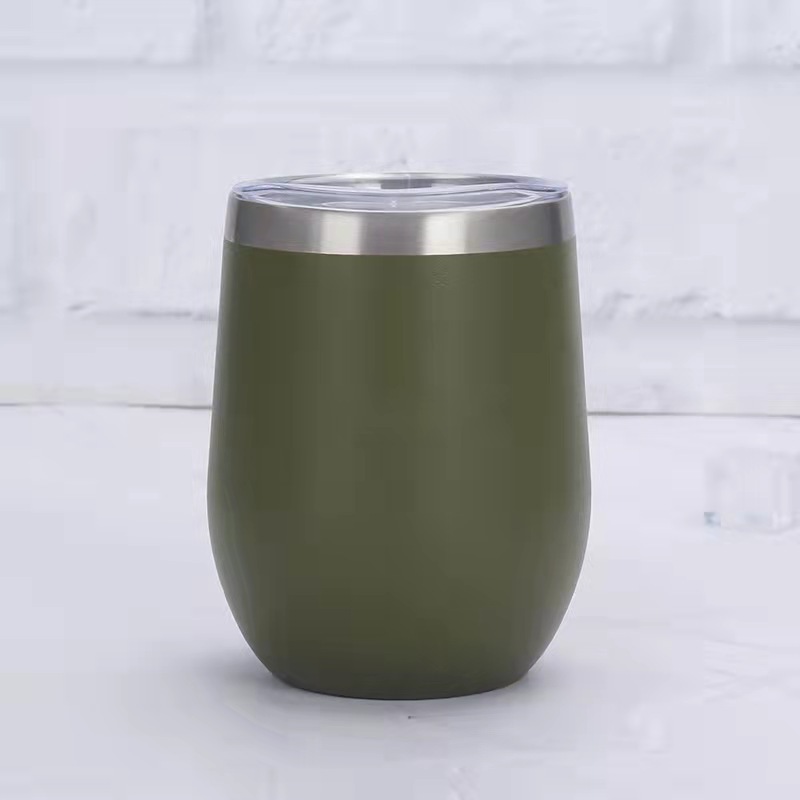 12oz doble vacío interior y exterior 304 acero inoxidable U taza de vino vino vino vino huevo taza de agua de estómago taza de calor
