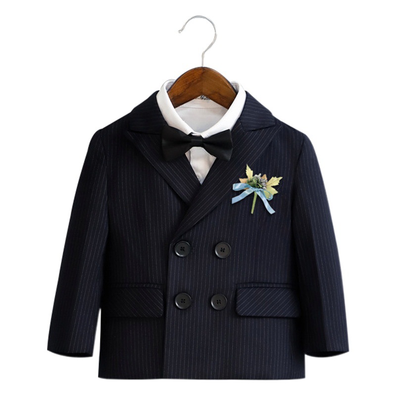 Children's Dress Spring New British Stripesd Suit Suit Baby One-Year-Old Performance Clothing Boy Flower Girl Dress