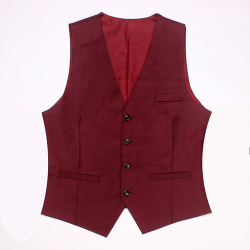 Men's Suit Vest Korean Version Slim Fit Suit Vest Back Vest Men Spring and Autumn Thin Version Casual British Style Fashion Small Vest
