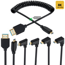 8K 60hz弹簧伸缩线2.1版Micro H-DMI转H-DMI线数码相机摄像机高清