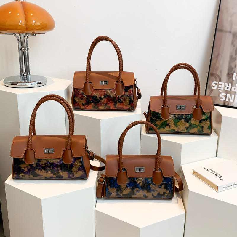 Bolso de mujer de alta calidad de comercio exterior 2025, nuevo bolso de moda clásico de gran capacidad, nuevo bolso de hombro de tendencia retro