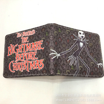Skull Jack The Nightmare Before Christmas Coin Purse JACK Short Zipper Wallet Leather Wallet Card Holder Wallet