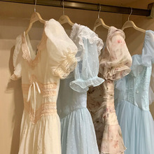 2025新款甜美辣妹风裙子女夏连衣裙品牌女装走份批发货源泡泡袖