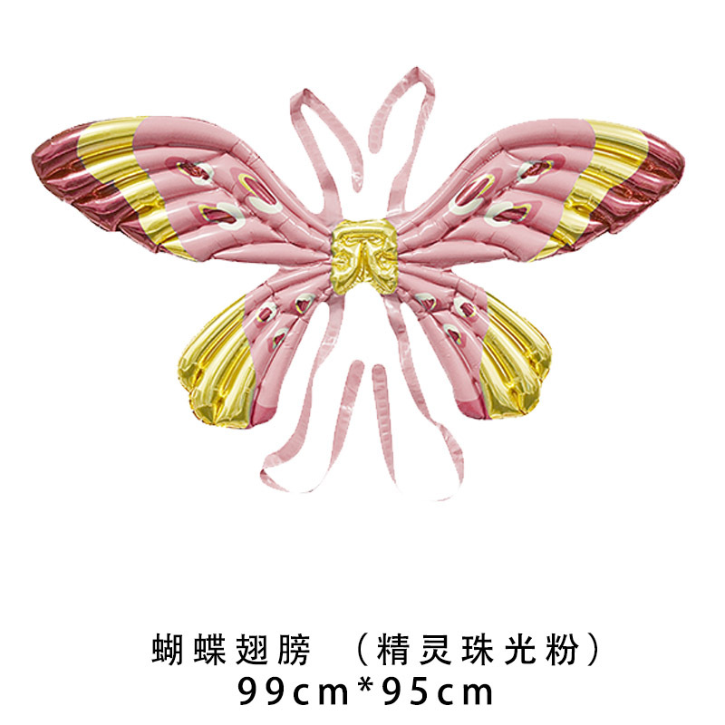 Ángel mariposa alas globo película de aluminio lote mixto colorido mágico macaron inflable para niños puesto al por mayor flash