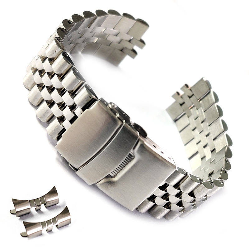 Suitable for Seiko No. 5 Water Ghost Skx007 009 22mm Curved Elbow Stainless Steel Five-Bead Watch Strap