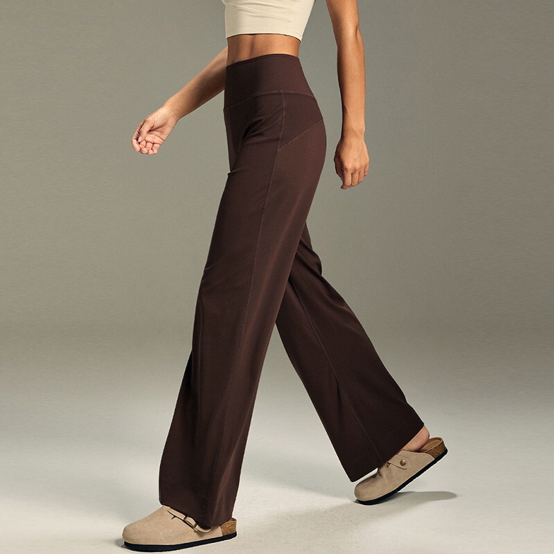 Quick-Dry Stretchy Wide-Leg Pants, Loose Straight-Leg Floor-Length Yoga Fitness Pants for Women, Running Sports Long Pants, New Spring Model