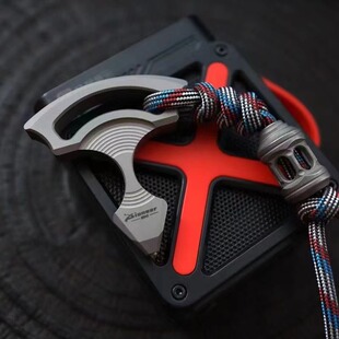 Titanium Alloy Edc Outdoor Self-Defense Tool Titanium Alloy Single Finger Tiger Camping Edc Self-Defense Black Gold Head Window Breaking Tool